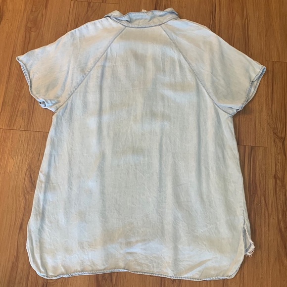 Anthropologie Amadi Chambray Tunic V-Neck Top - Picture 3 of 8